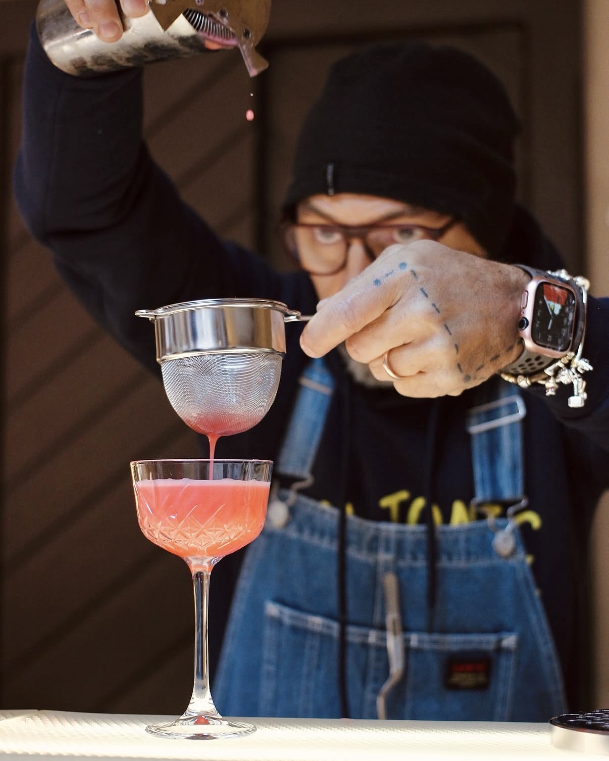 Cocktail rosa filtrato
